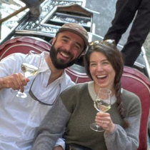 Timeless Tuscany-John and Meghan on a gondola in Venice