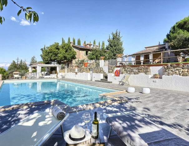 villa la fonte swimming pool garden terrace -Timeless Tuscany tour operator